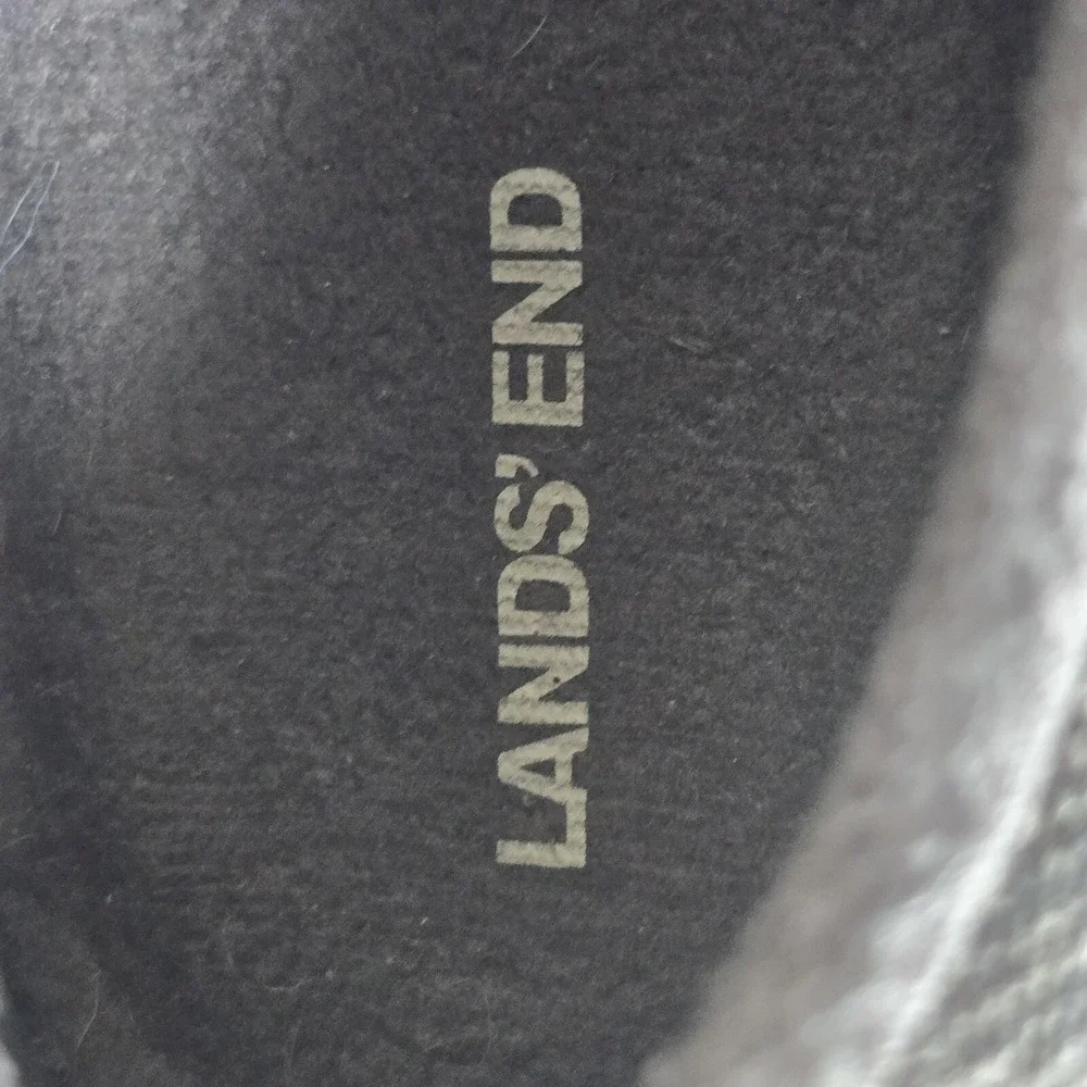 Lands End Womens Grey Suede All Weather Zip Front Walking Shoes‎ Size 10B